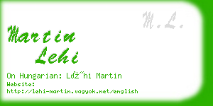 martin lehi business card